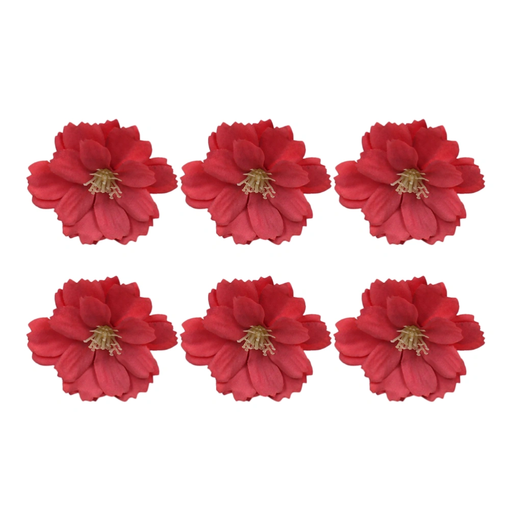 50pcs Simulation Plum Blossoms DIY Flower Adornments Handmade Crafts Ornaments Handicraft Decorative Supplies Red