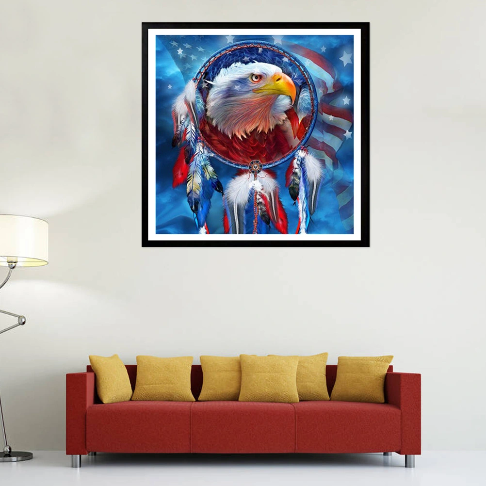 Beads Painting American Flag and Eagle Pattern Cross Stitch Painting by Diamond Home Ornaments Z313