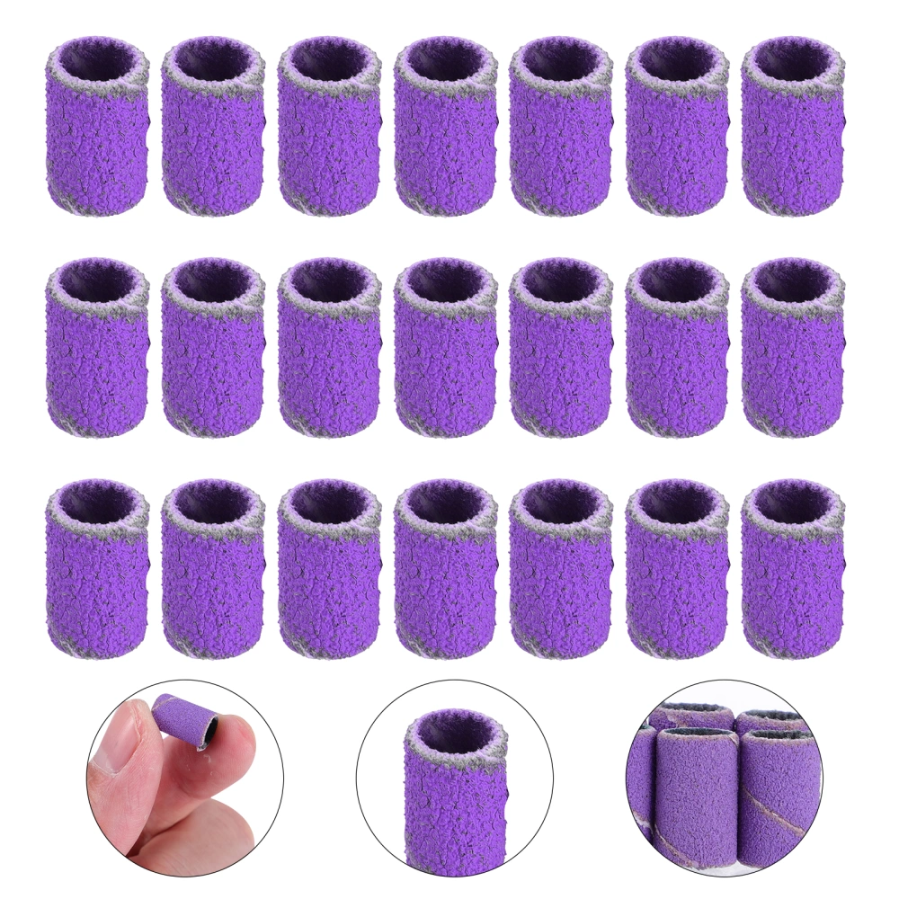 100pcs Sanding Bands Nail Drill Sanding Ring Grinding Head Polisher Supply (120 Grits)