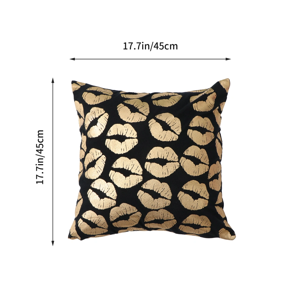 1pc Black Gilding Throw Pillow Cover Home Throw Pillow Decoration Pillowcase