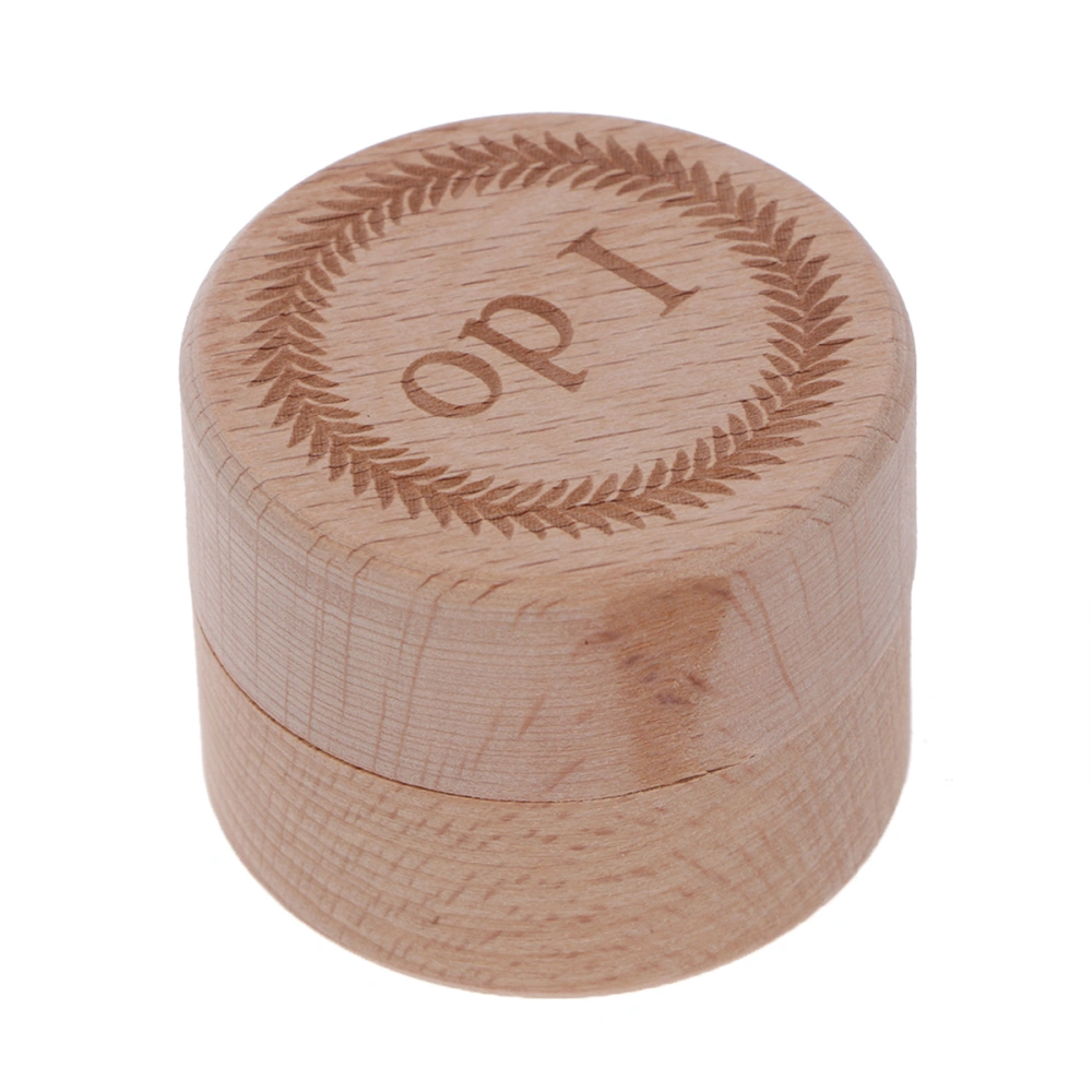 Vintage Wooden Round Ring Box Wedding Engagement Rustic Ring Box Rings Holder (I Do)