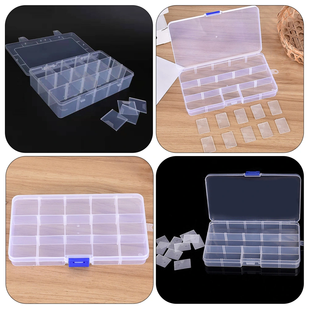 5pcs Plastic Craft Storage Containers Removable Compartment Parts Storage Boxes