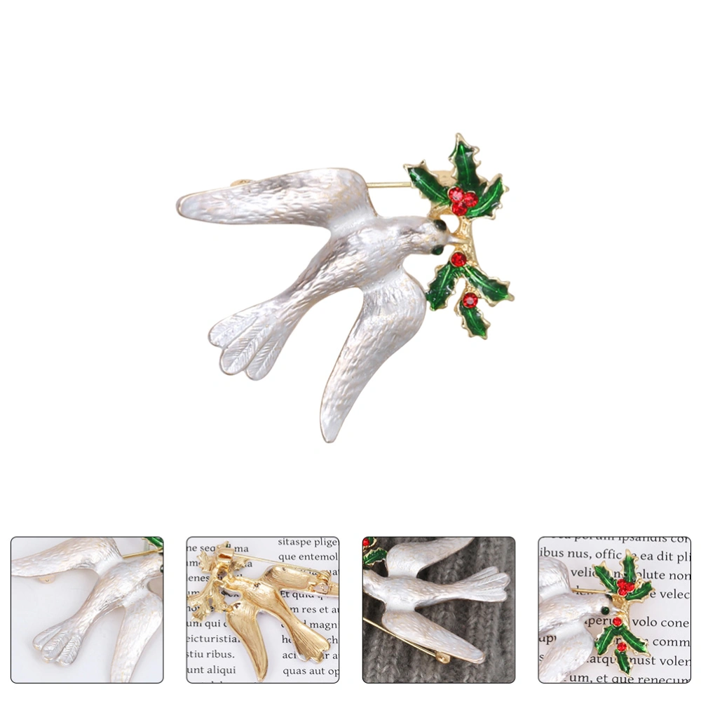 1Pc Fashionable Brooch Decorative Corsage Peace Dove Badge Clothing Accessory