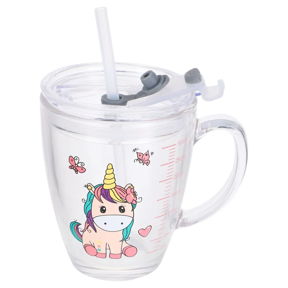 1 Set Kids Milk Tumbler with Straw Premium Coffee Cup Adorable Milk Cup