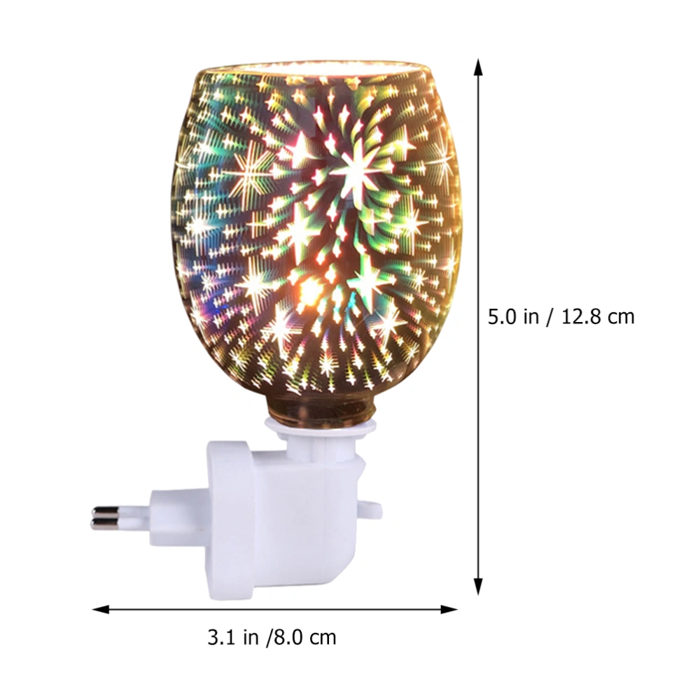 1Pc 3D Dazzling Pattern Aroma Lamp Household Aroma Wax Melting Burner (EU Plug)