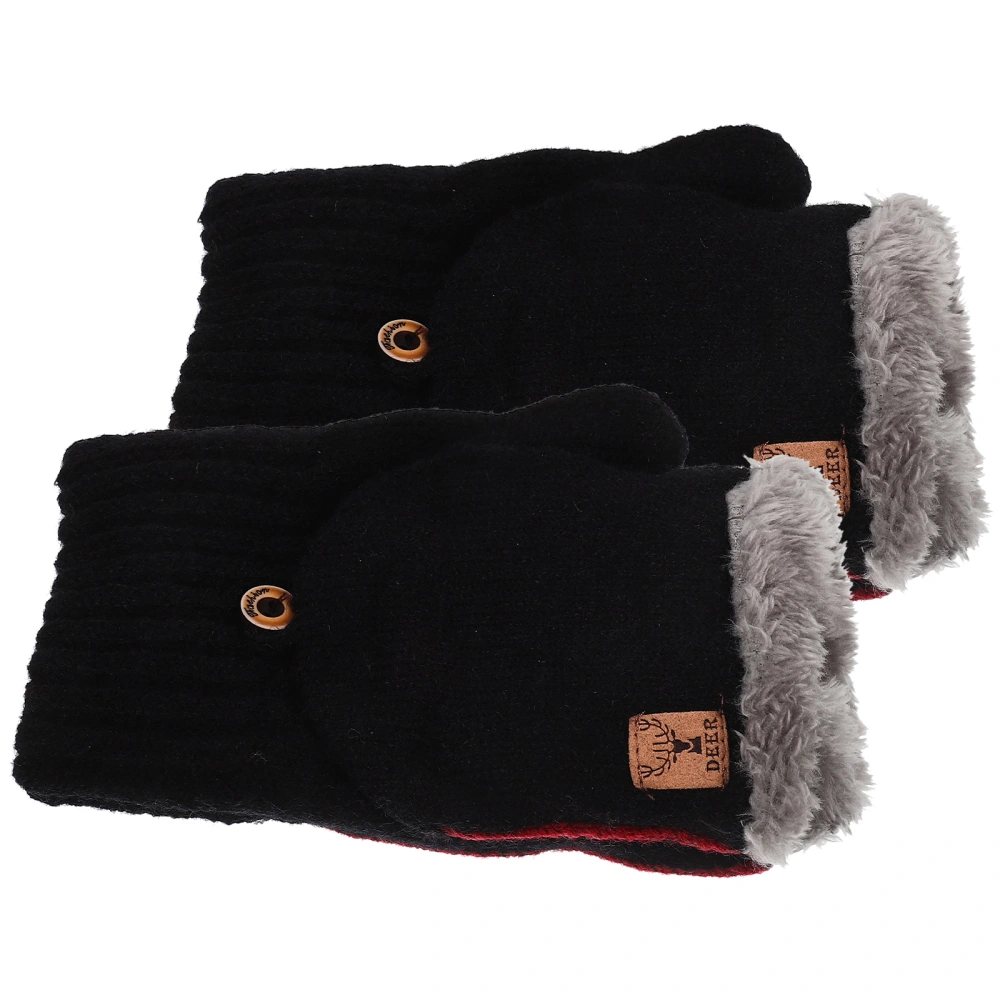 1 Pair Warm Gloves Winter Women Gloves Flip-cover Winter Gloves Lovely Gloves