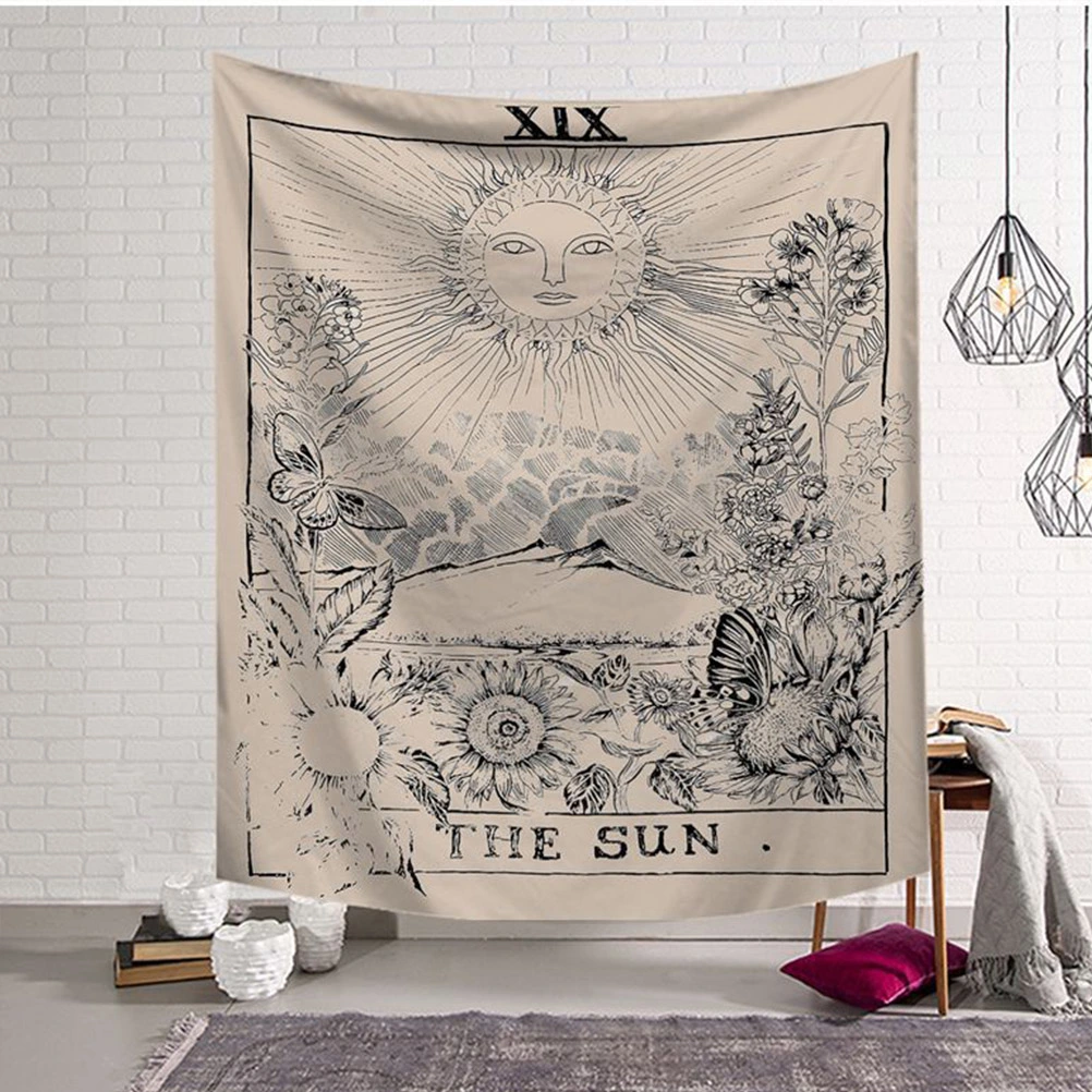 Bedroom Wall Tapestry Divination Astrology Tapestry Sun Moon Star Wall Tapestry (Style 3)