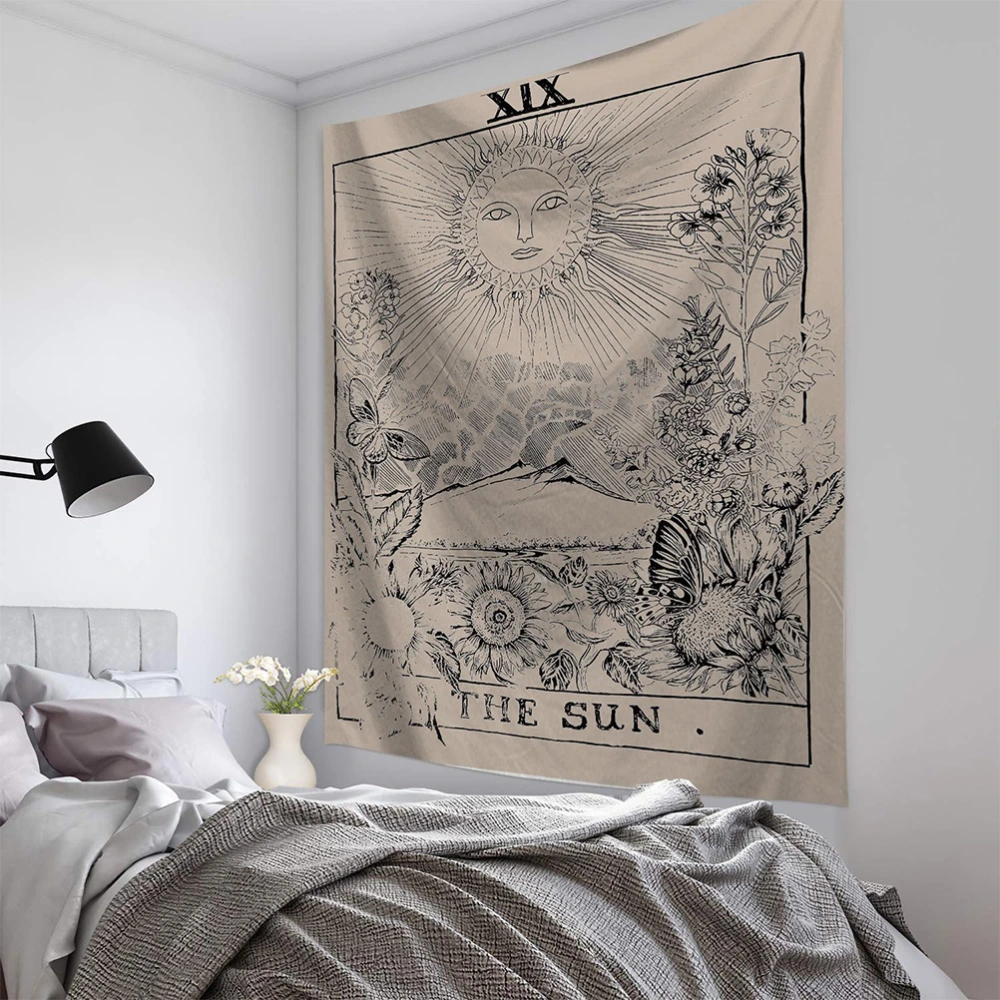 Bedroom Wall Tapestry Divination Astrology Tapestry Sun Moon Star Wall Tapestry (Style 3)