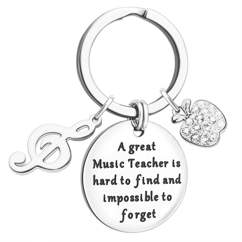 2Pcs Decorative Key Hanging Decors Musical Teachers' Day Designed Keychains