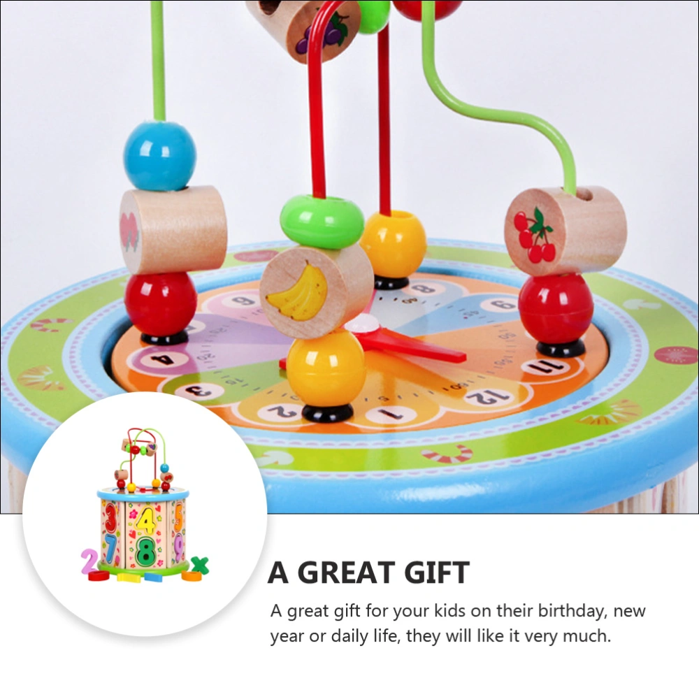 1 Set Cartoon Pattern Wooden Bead Beads Maze Plaything Early Education Toy