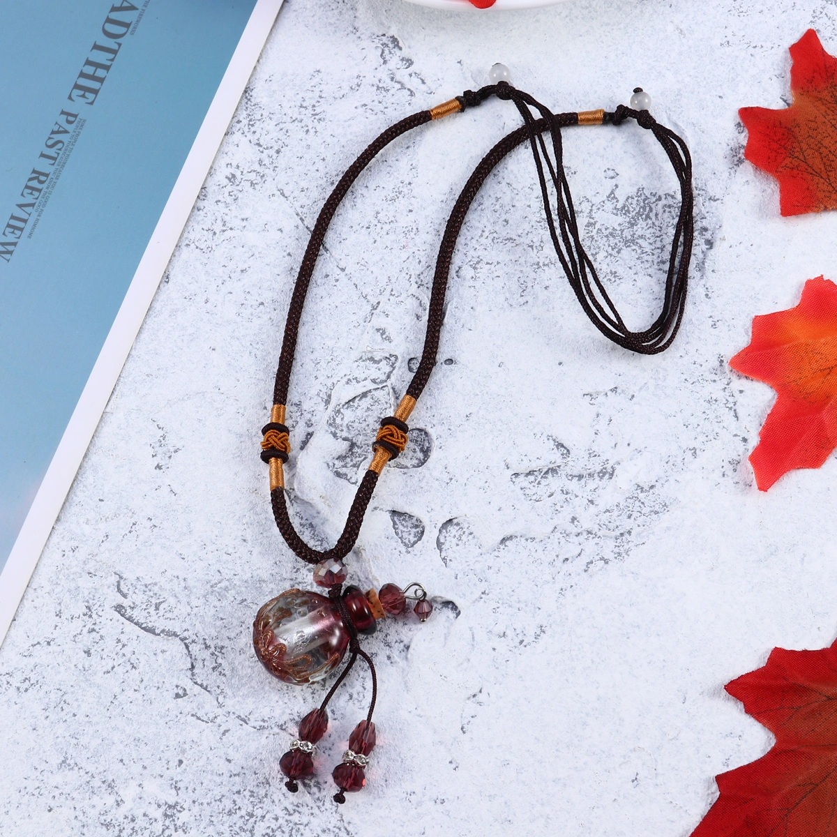 Baroque Coloured Essential Oil Bottle Pendant Mini Crystal Perfume Bottle Necklace Pendant