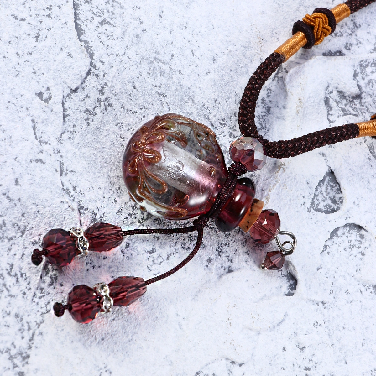 Baroque Coloured Essential Oil Bottle Pendant Mini Crystal Perfume Bottle Necklace Pendant