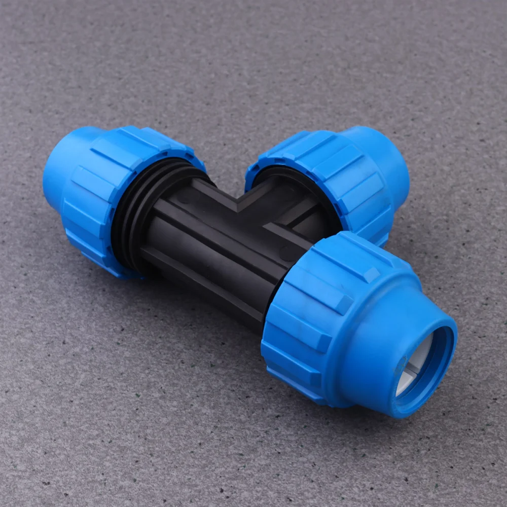 4pcs Water Connector PE T Type 3-way Splitter Pipe Tube Hose Irrigation Joint Adapter Tee Connector T-Joint (Outer Diamter 25mm)