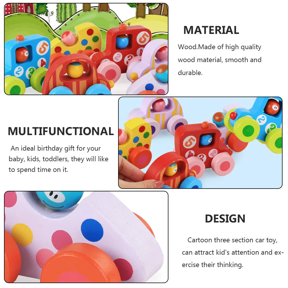 2Pcs Educational Toys Wooden Colorful Mini Car Kindergarten Indoor Activity Toys