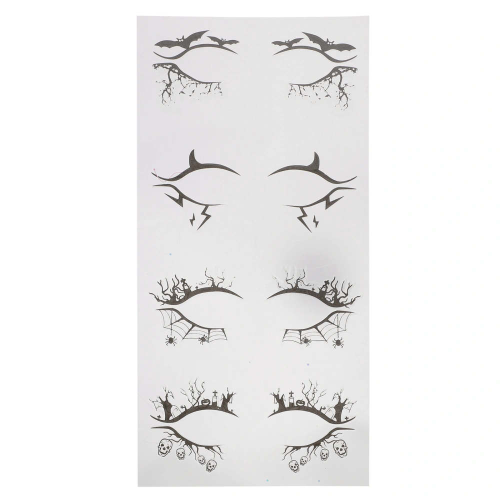 4 Pairs Temporary Eye Makeup Stickers Halloween Eye Line Decals Makeup Tool