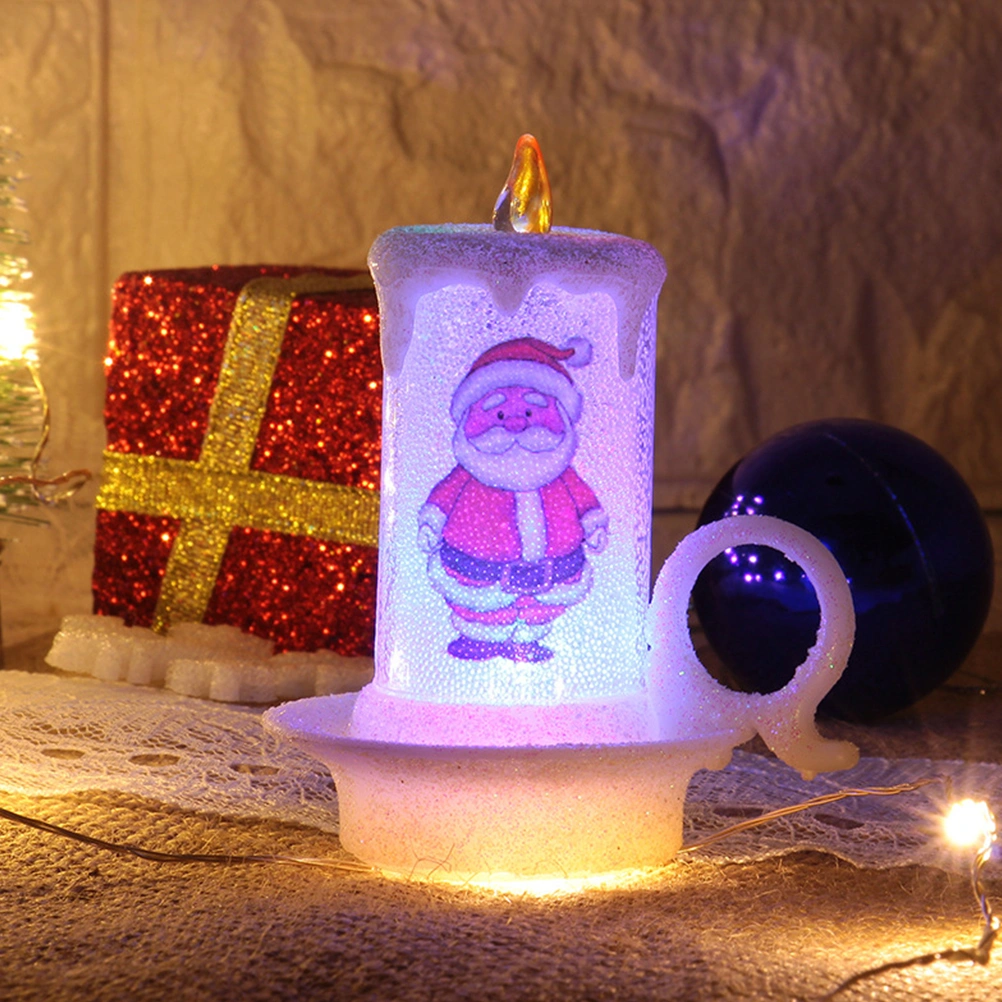 4pcs Christmas LED Night Light Decorative Candle Lights Party Supplies for Bar Home Garden (Random Pattern)