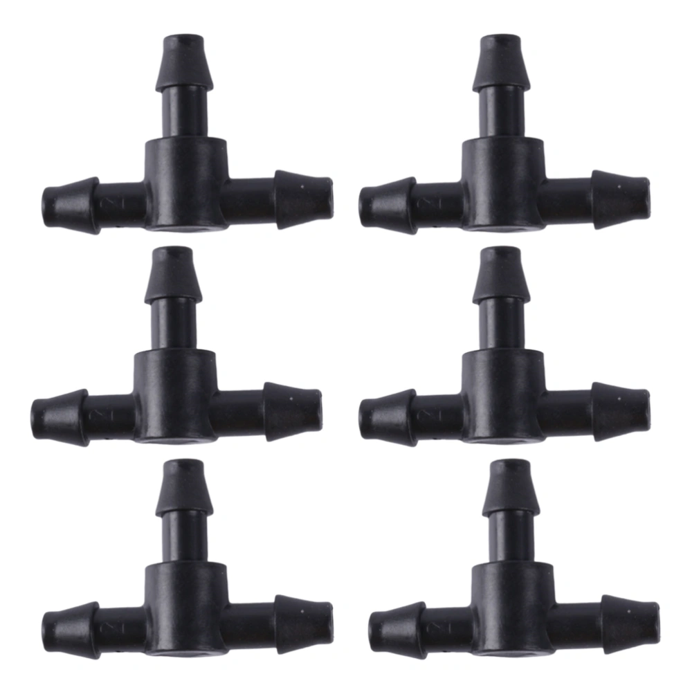 100PCS 4/7 Size Gardening Drip Irrigation System Pipe Connection Fittings Three-way Barbed Hose Connector Black