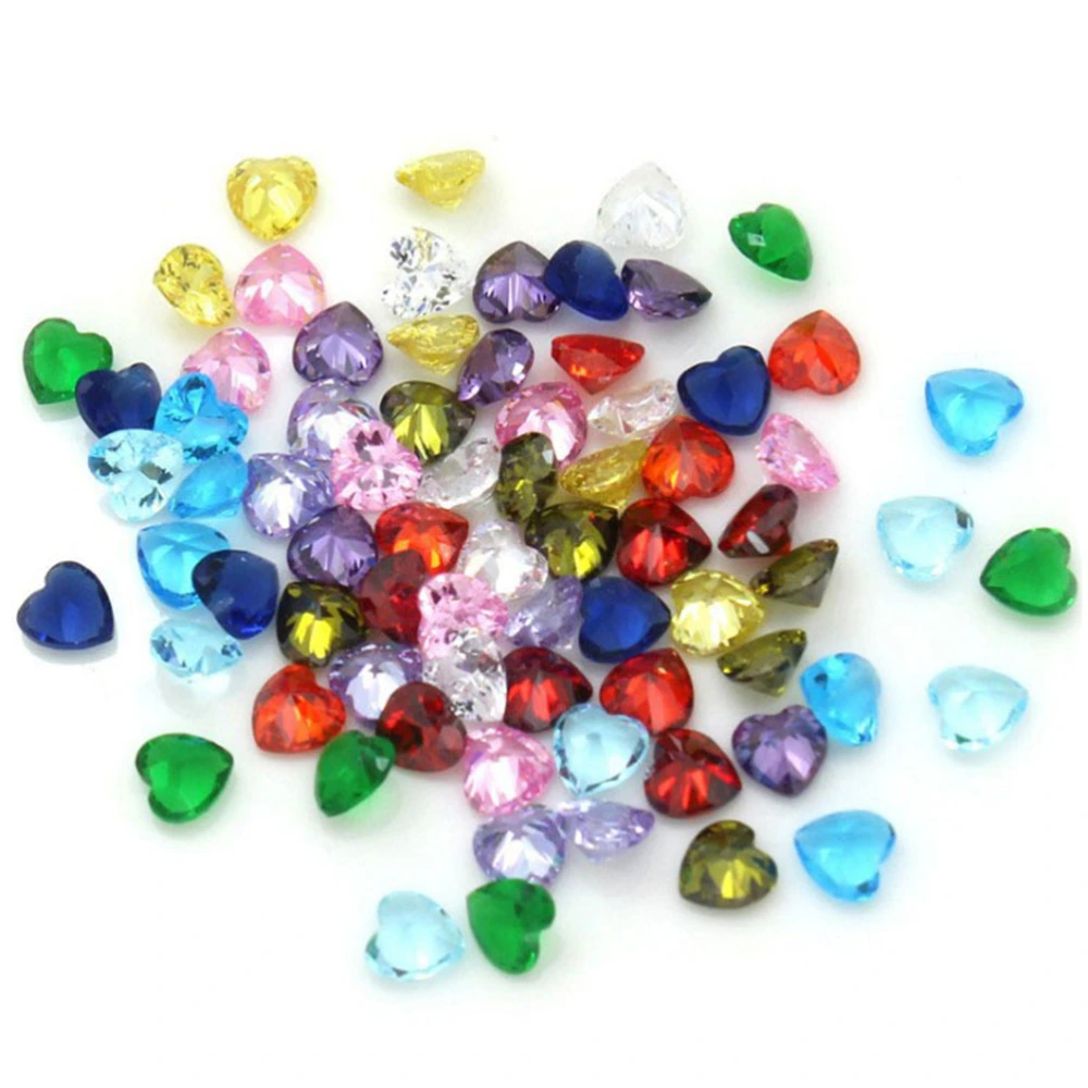 50pcs Heart Shaped Jewel Gems for Arts Crafts Themed Party Decoration Accessories Children Activities