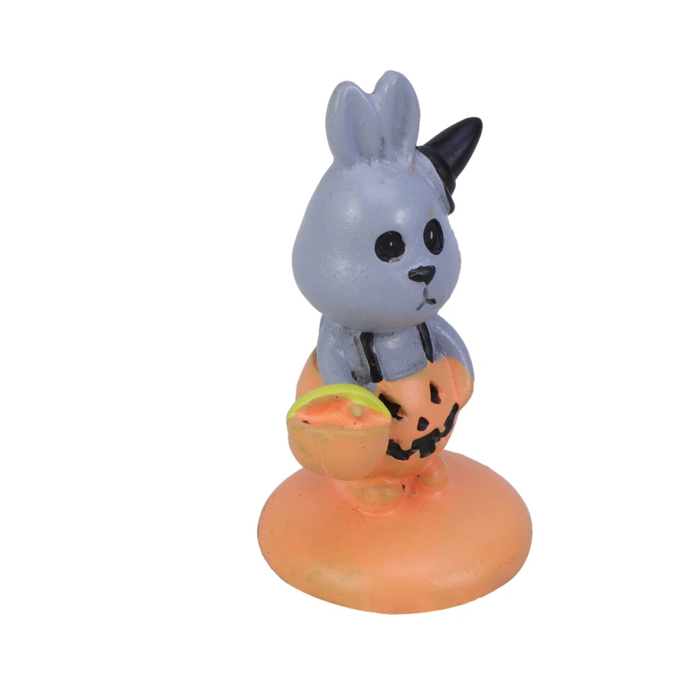 Halloween Pumpkin Rabbit Micro Landscape Craft Decorative DIY Miniature Material Resin Ornament for Moss Garden Flowerpot