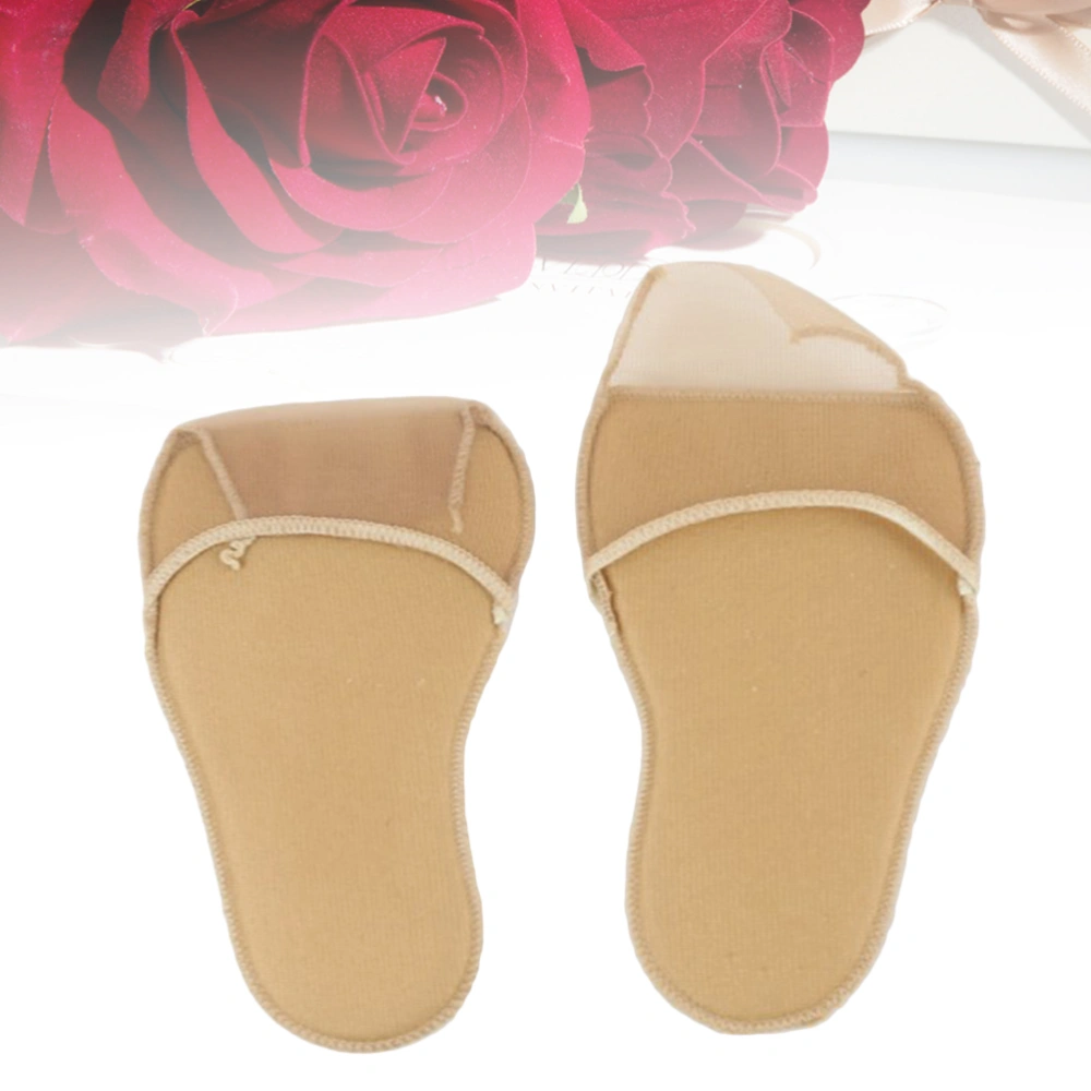 1 Pair of Long Surround Ultra-soft Forefoot Cushions Invisible Sponge Foot Pad High-heeled Shoes Protectors (Khaki)