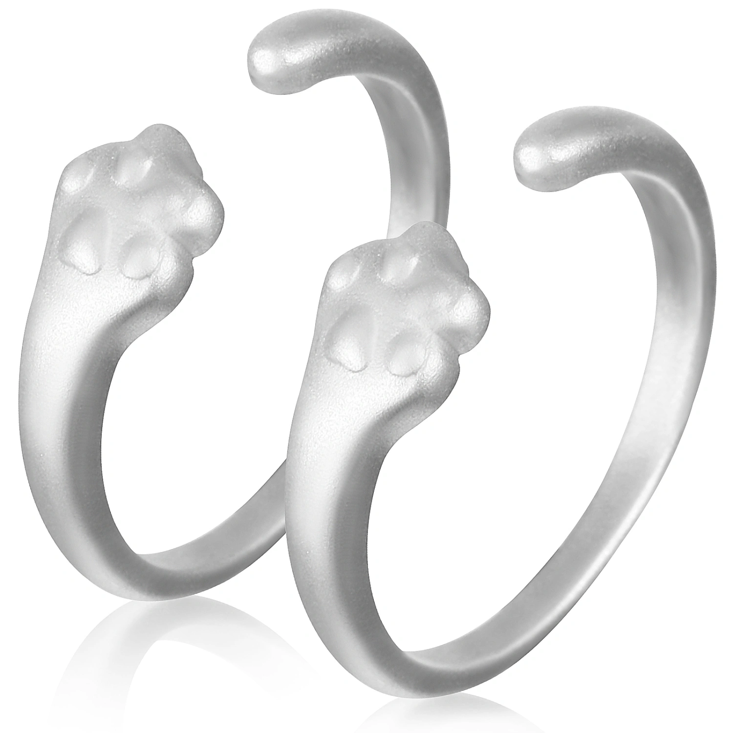 2pcs Women Rings Cat Claw Finger Rings Fashionable Finger Ring Jewelry Adjustable Open Ring for Girls