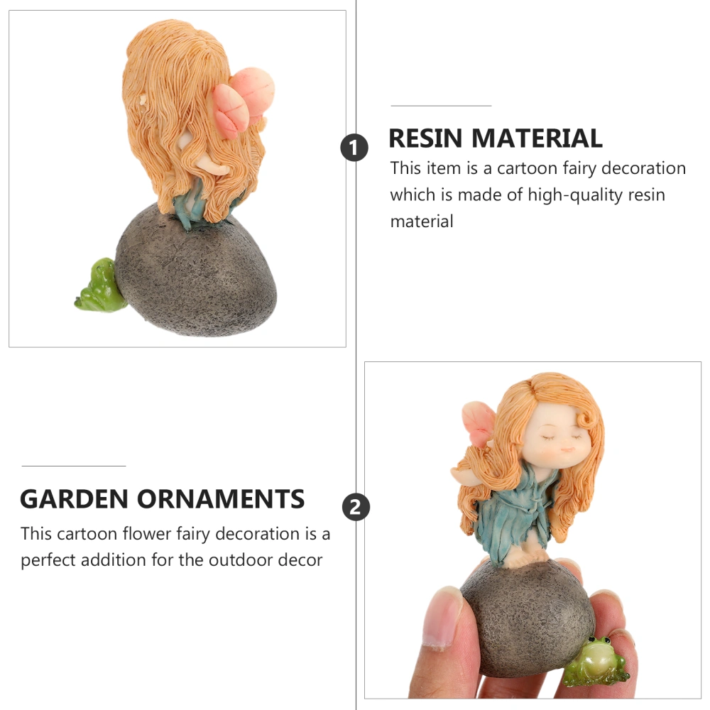 1pc Garden Potted Resin Ornament Resin Elf Adorn Resin Flower Fairy Decor