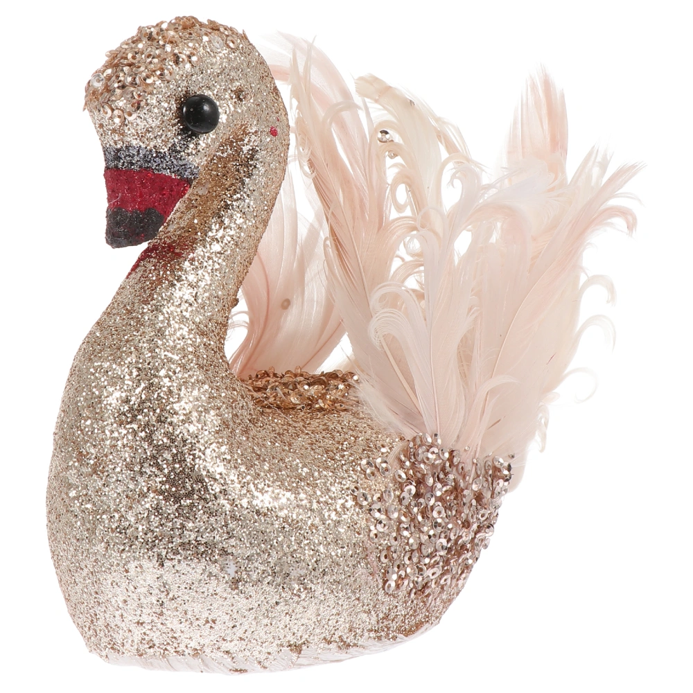 1Pc Delicate Home Yard Simulation Flannelette Swan Ornament for Home Decor