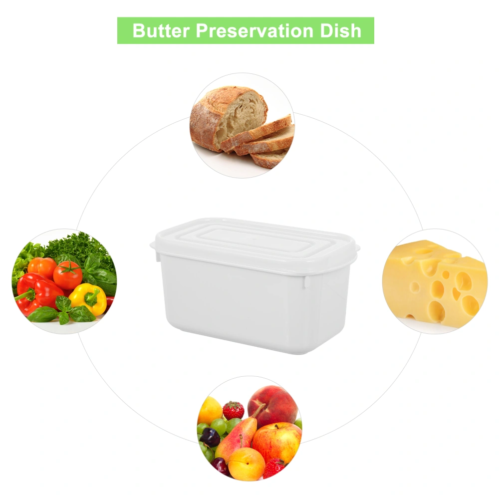 2pcs Butter Boxes Food Crisper Preservation Boxes Butter Storage Cases (White)