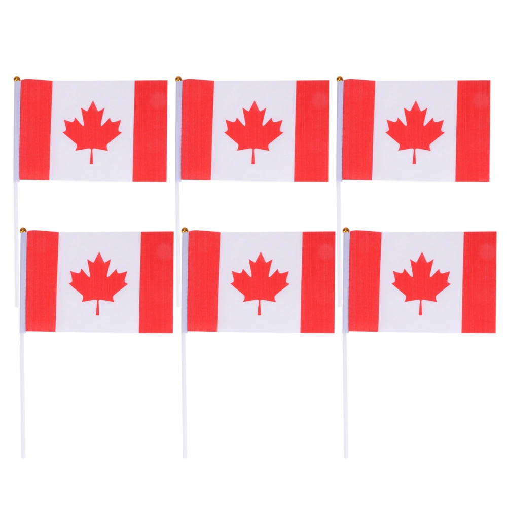 20pcs Hand Held Small Canada Flag On Stick International World Country Stick Flags Banners Party Decoration