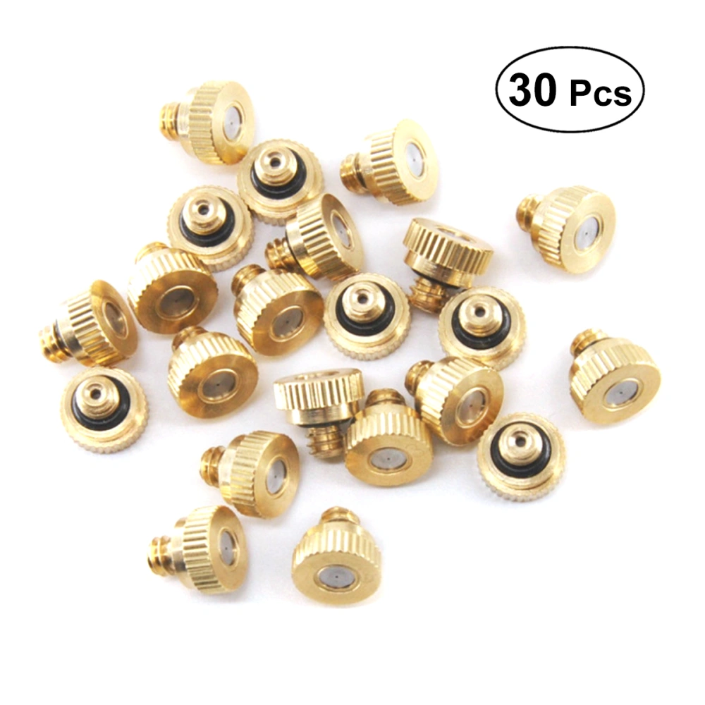 30 in 1 Misting Nozzles Brass Lead-free Misting Nozzles for Outdoor Cooling System 0.3mm Orifice