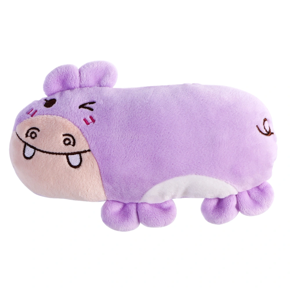 Pet Products Plush Toys Dog Chew Toys Pet Cats Biting Sound Squeaky Toys Hippo Design (Purple)