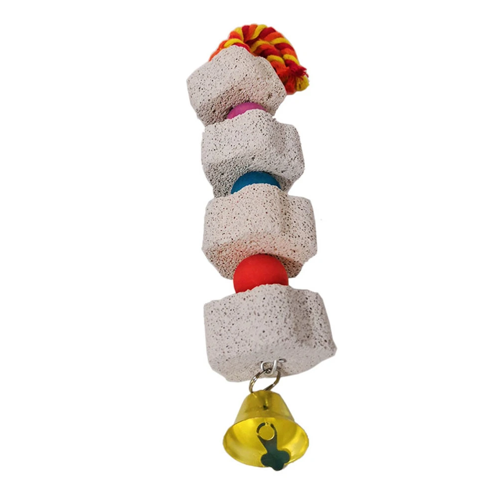 Decorative Bird Toy Hanging Molar Stone Portable Chewing Stone Parrot Accessory (Random Color)