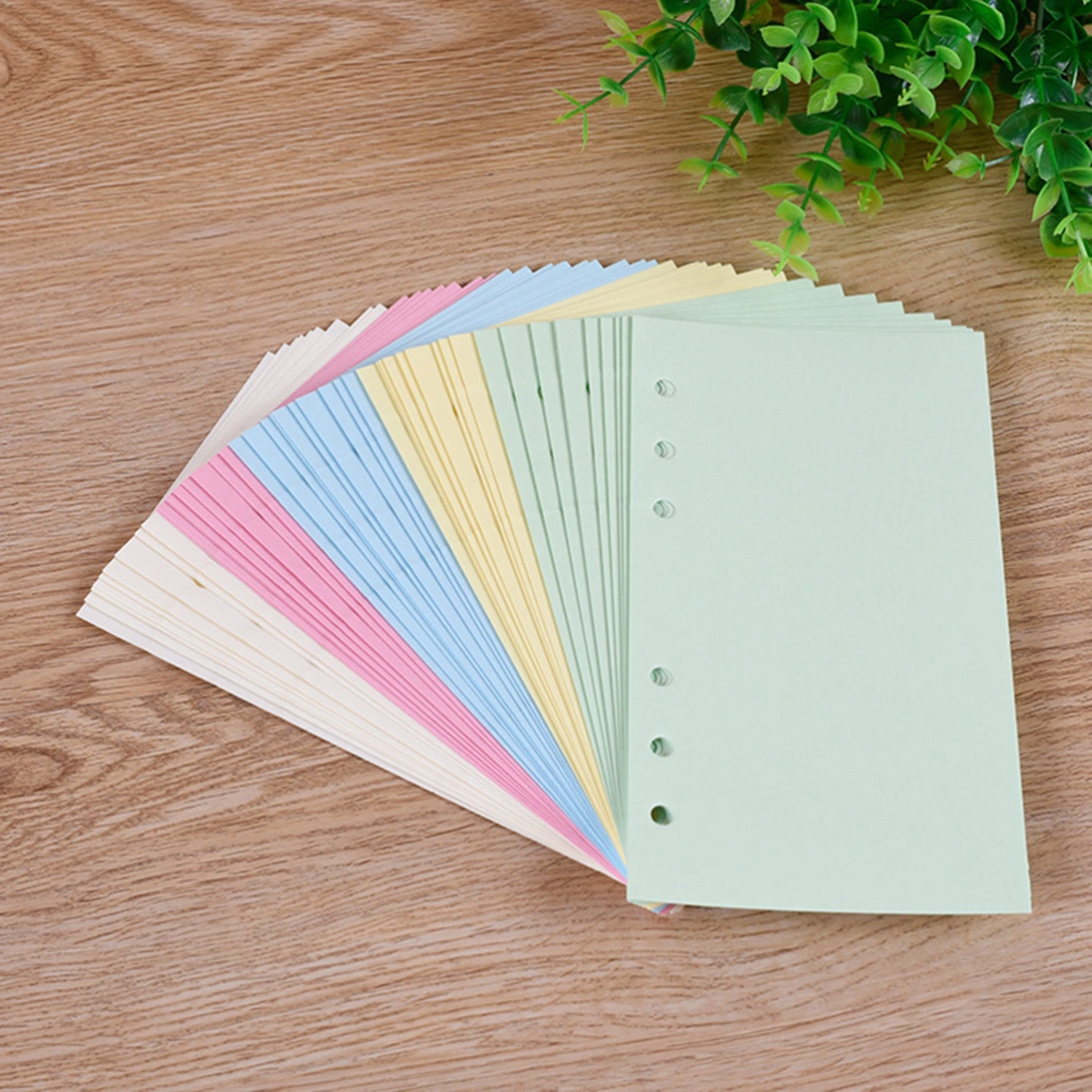 2Pcs A6 5 Colors Blank Pattern 50 Pages Chromatic Loose-leaf Paper Simplicity Notebook Replacement Paper