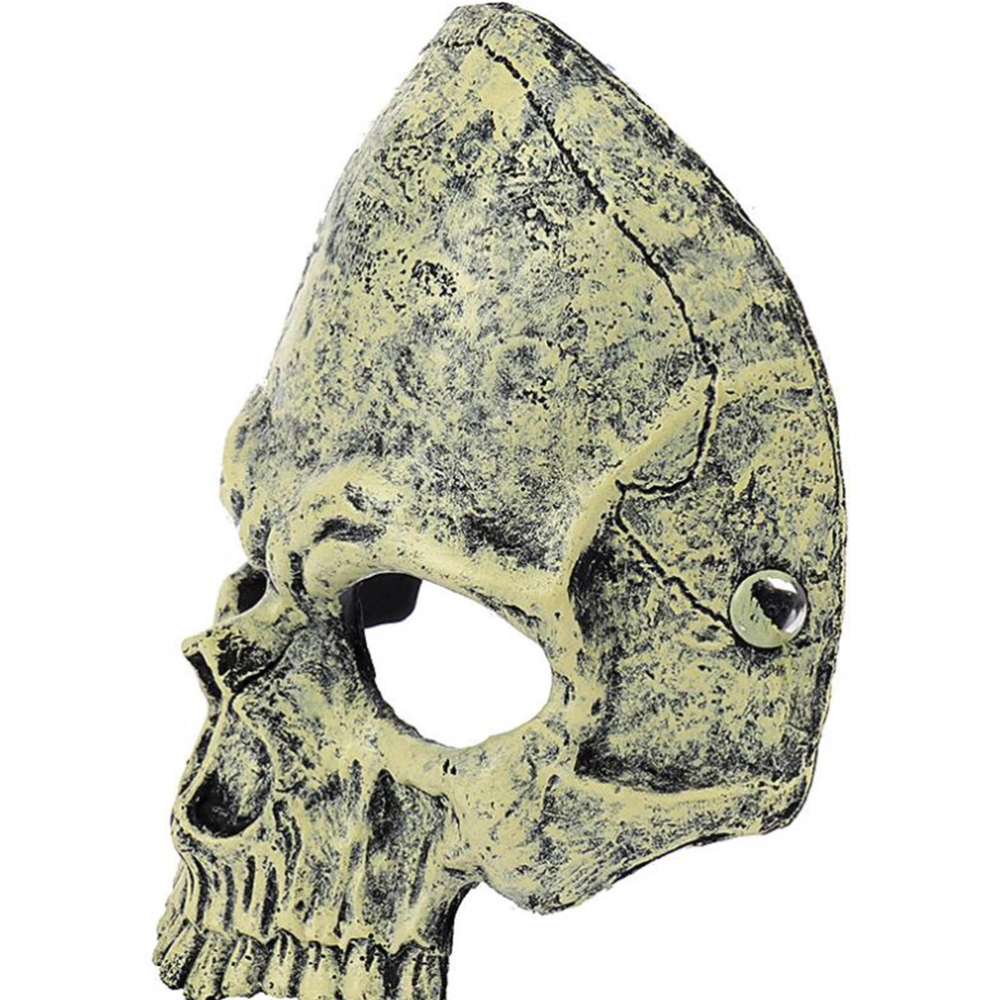 Halloween Party Mask Skull Cover Mask Cosplay Half Face Mask Horrible Scary Mask Masquerade Party Decor (Grey and White)