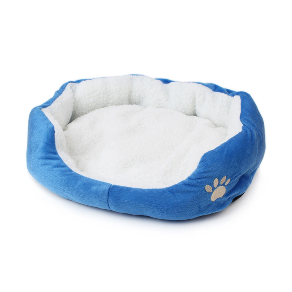 50*40CM Candy-colored Lamb Cashmere Pet Dog Puppy Cat Bed House Nest (Blue)