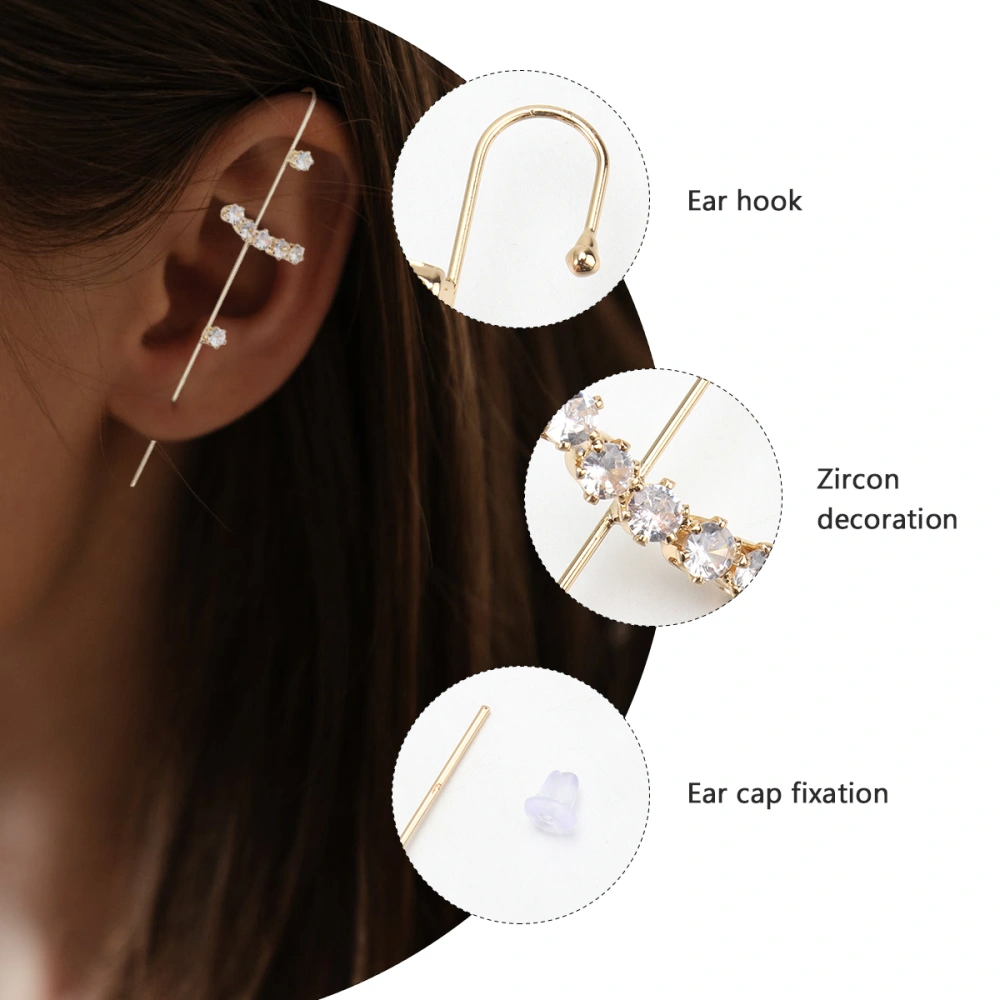 1 Pc Piercing Ear Needle Ear Bone Clip Decorative Ear Hook Ear Ornament (Golden)