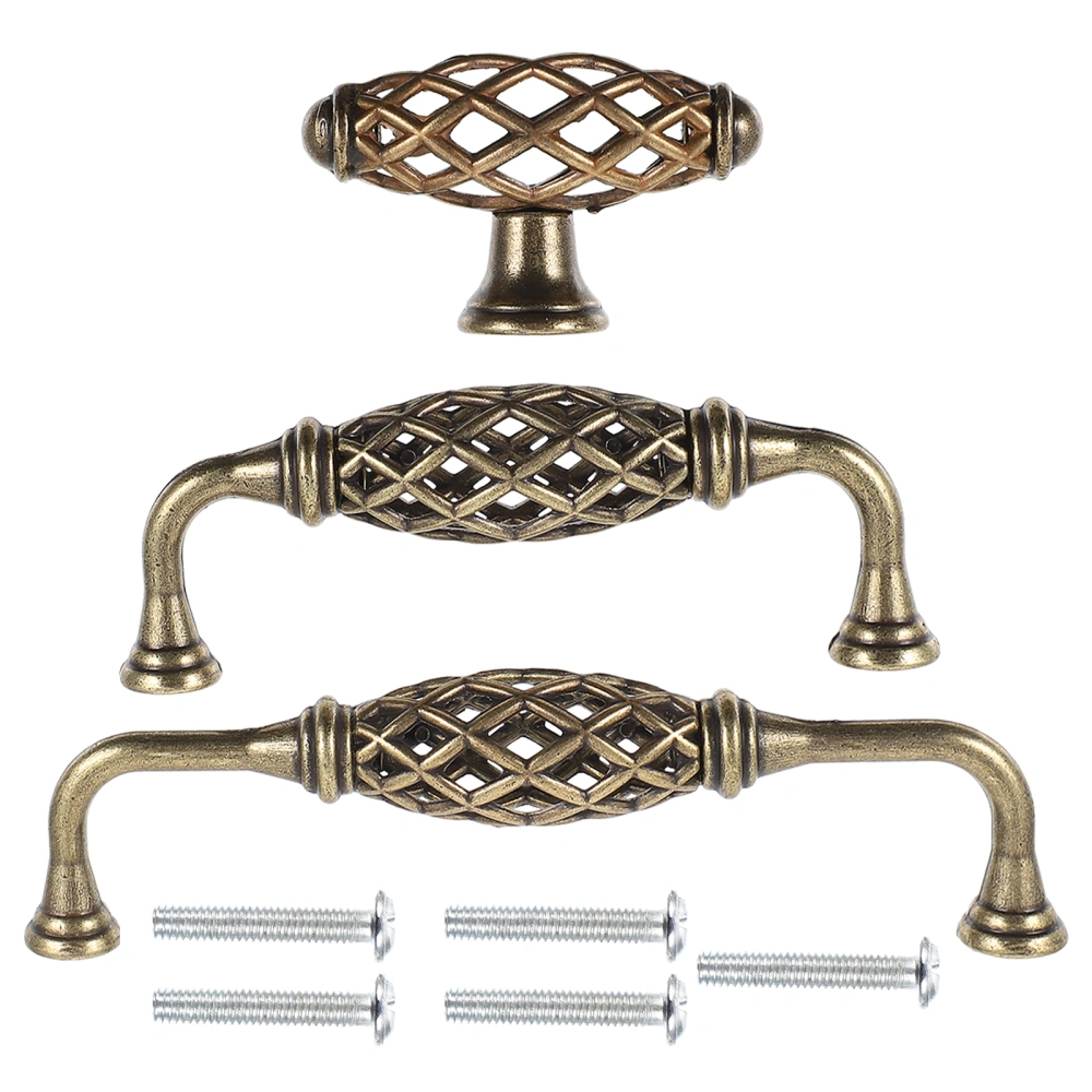 3pcs Antique Style Furniture Handles Birdcage Shape Door Pulls for Drawer