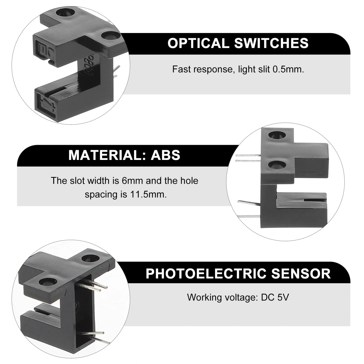 10pcs Infrared Photoelectric Switch Sensor Photoelectric Switches Slot Optical Switch