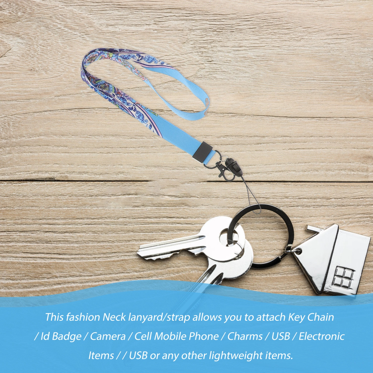 5pcs Retro Lanyard Neck Strap Wide Lanyards for keys ID Mobile Phone (Random Color)