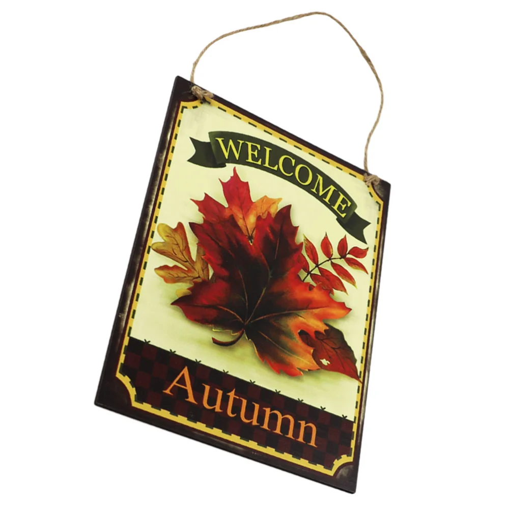 1pc Thanksgiving Retro Door Decor Wooden Hanging Decor Welcome Door Sign