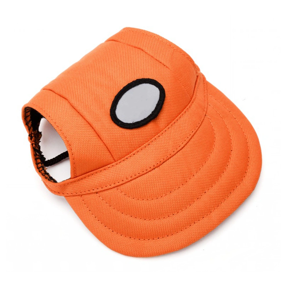 Pet Dog Oxford Fabric Hat Sports Baseball with Ear Holes for Small Dogs - Size M (Orange)