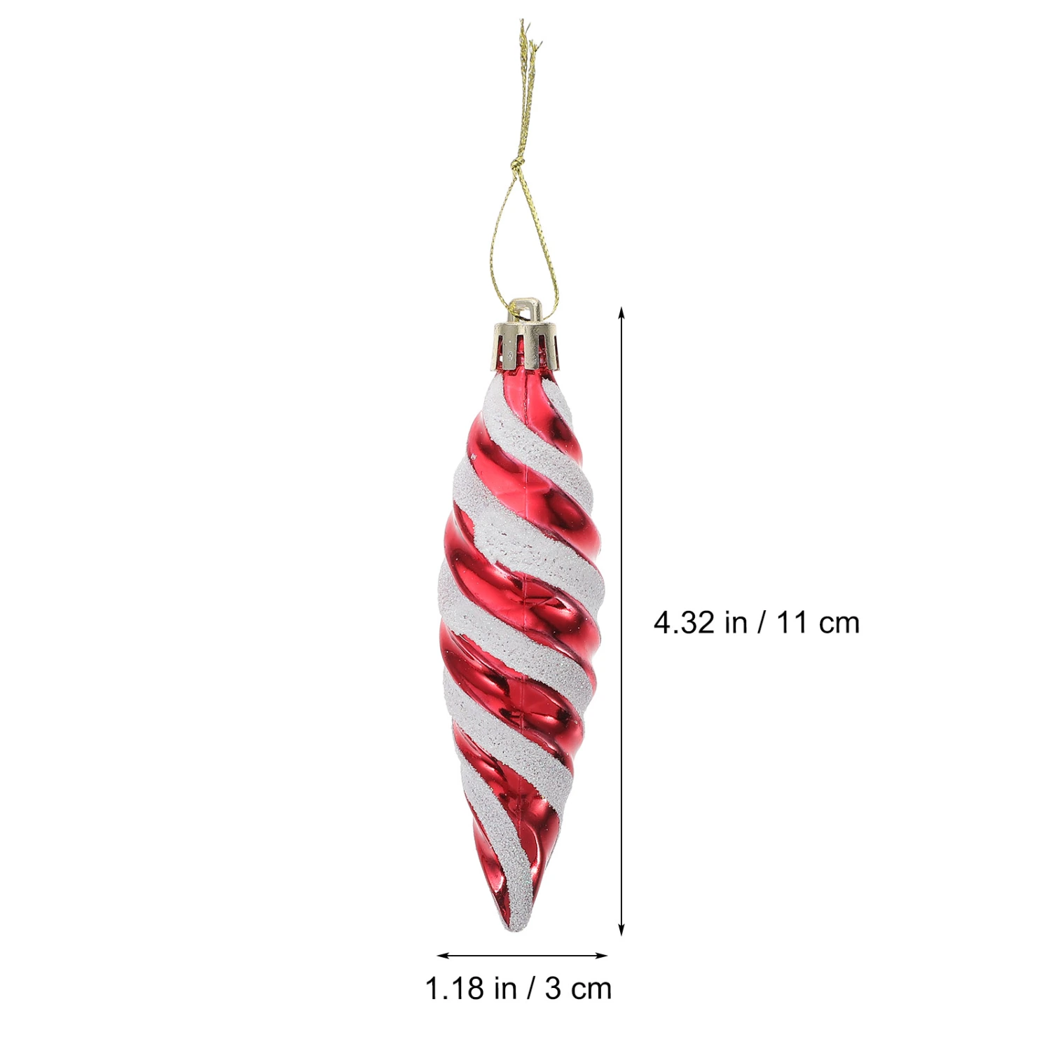 6 Pcs Christmas Tree Pendants Lovely Xmas Tapered Spiral Hanging Decorations