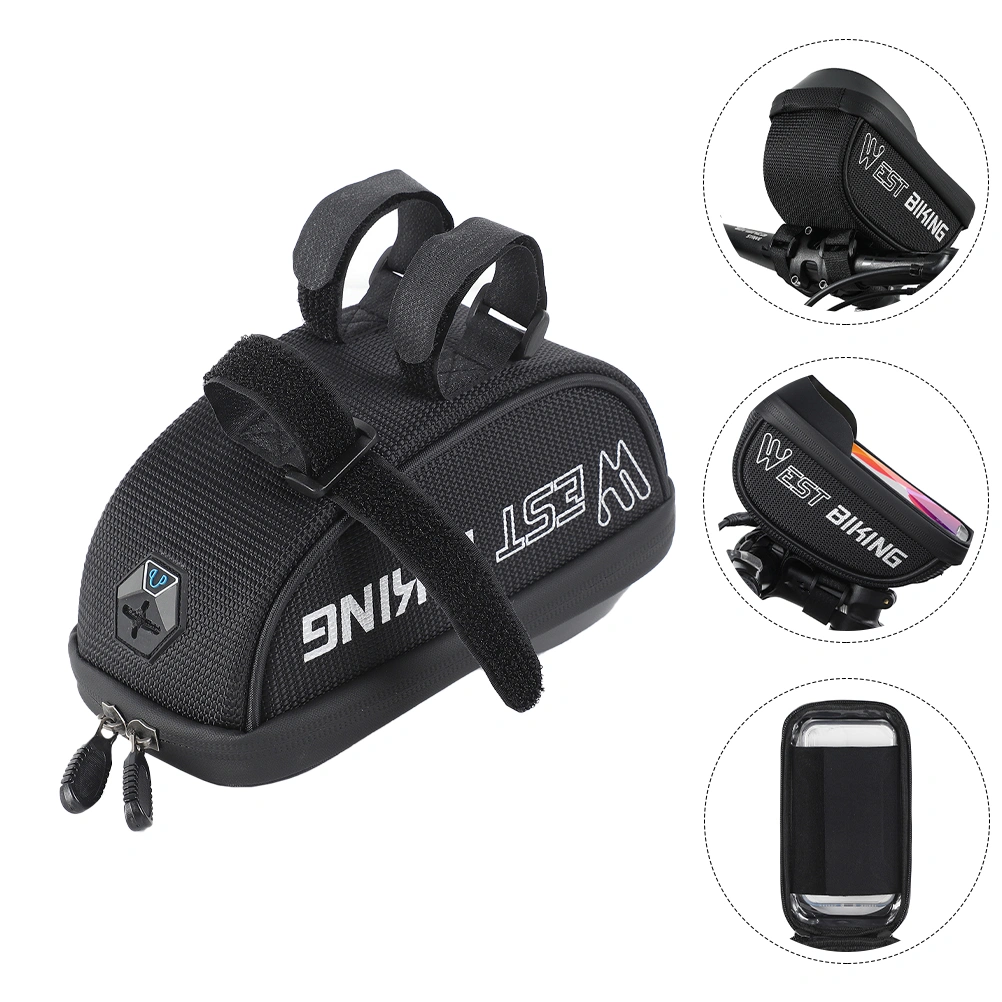 1pc Motorcycle Mobile Phone Waterproof Bag Phone Holder (Black)