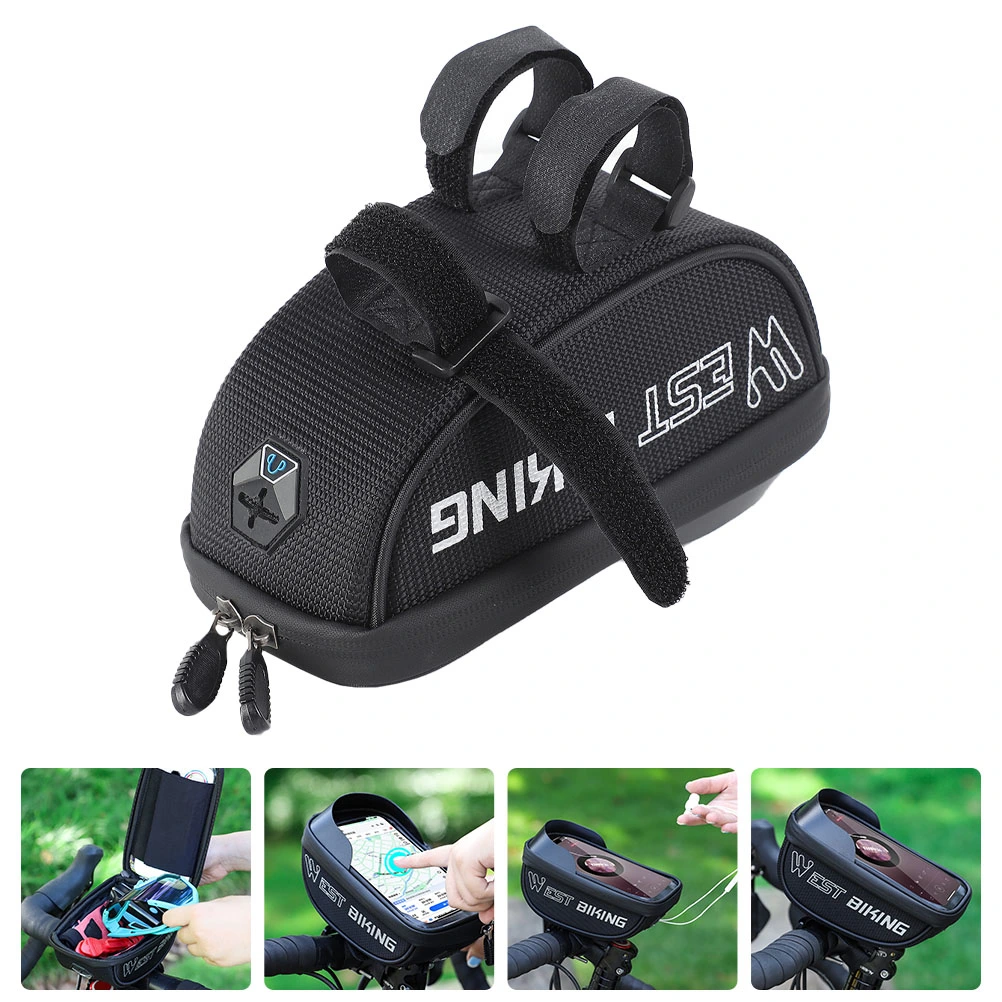 1pc Motorcycle Mobile Phone Waterproof Bag Phone Holder (Black)