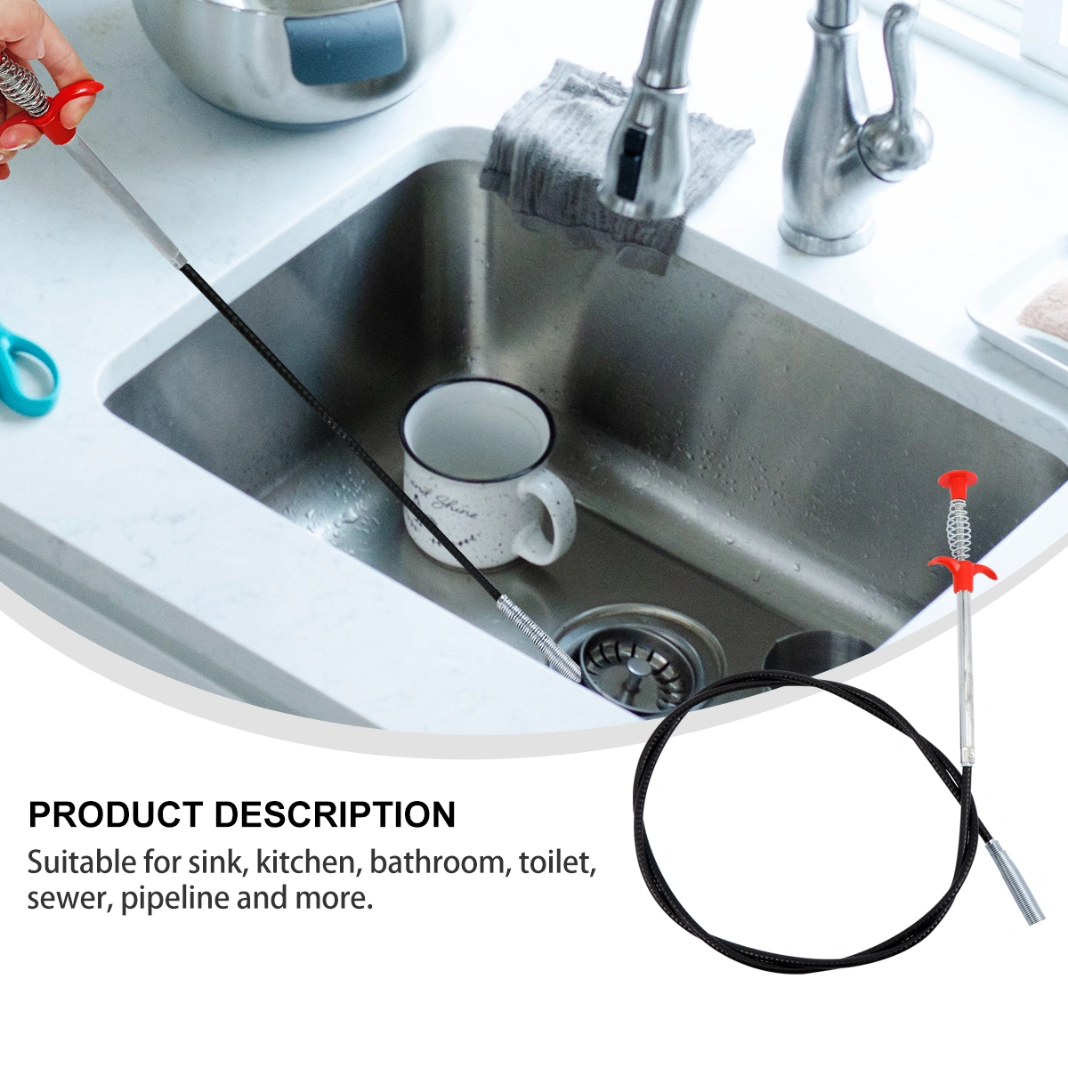 2Pcs Drain Cleaner Stick Pipe Dredging Tool Clog Remover Household Cleaning Tool