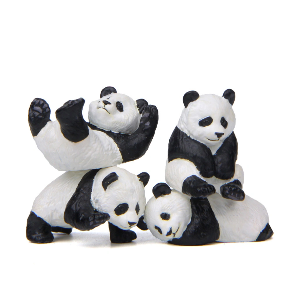 4pcs Adorable Panda Micro Landscape Baking Cake Decoration Resin Crafts