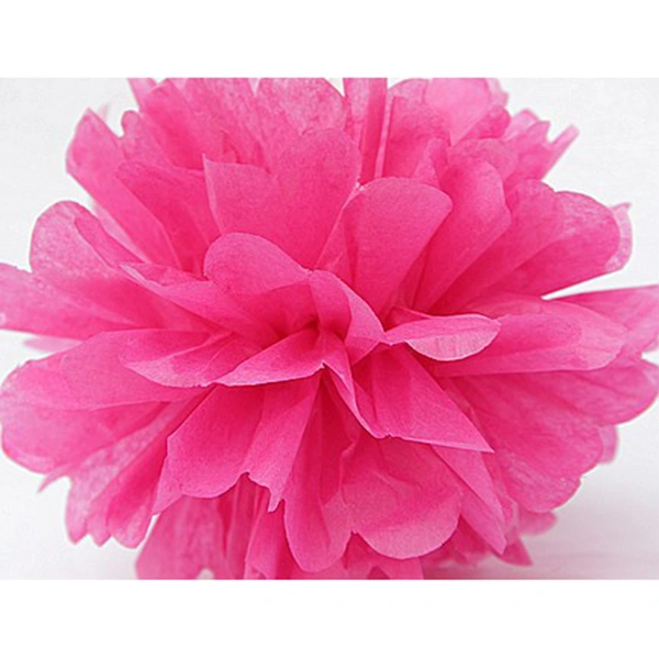 5pcs 15CM Tissue Paper Pom Poms for Wedding / Party / Baby Shower Supplies (Rose Red)