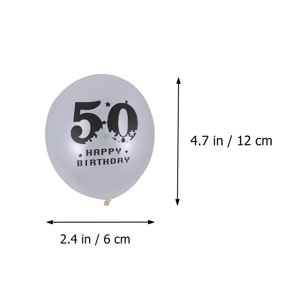 40pcs 50 Years Old Themed Latex Balloons Celebration Balloons Birthday Party Ornaments Supplies