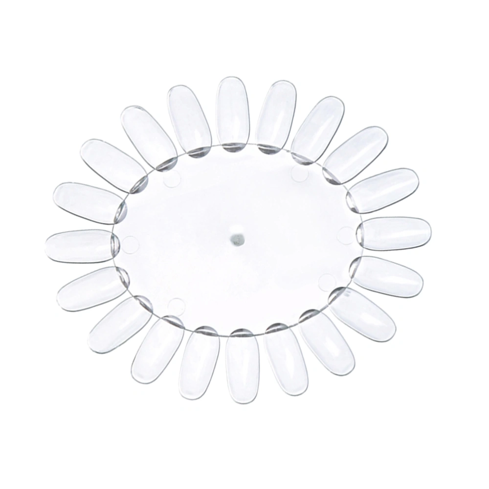 10pcs Sunflower Shaped Transparent Acrylic False Nail Board Nail Tips Nail Polish Display Board Polish Display Practice Wheel (Transparent Pattern)