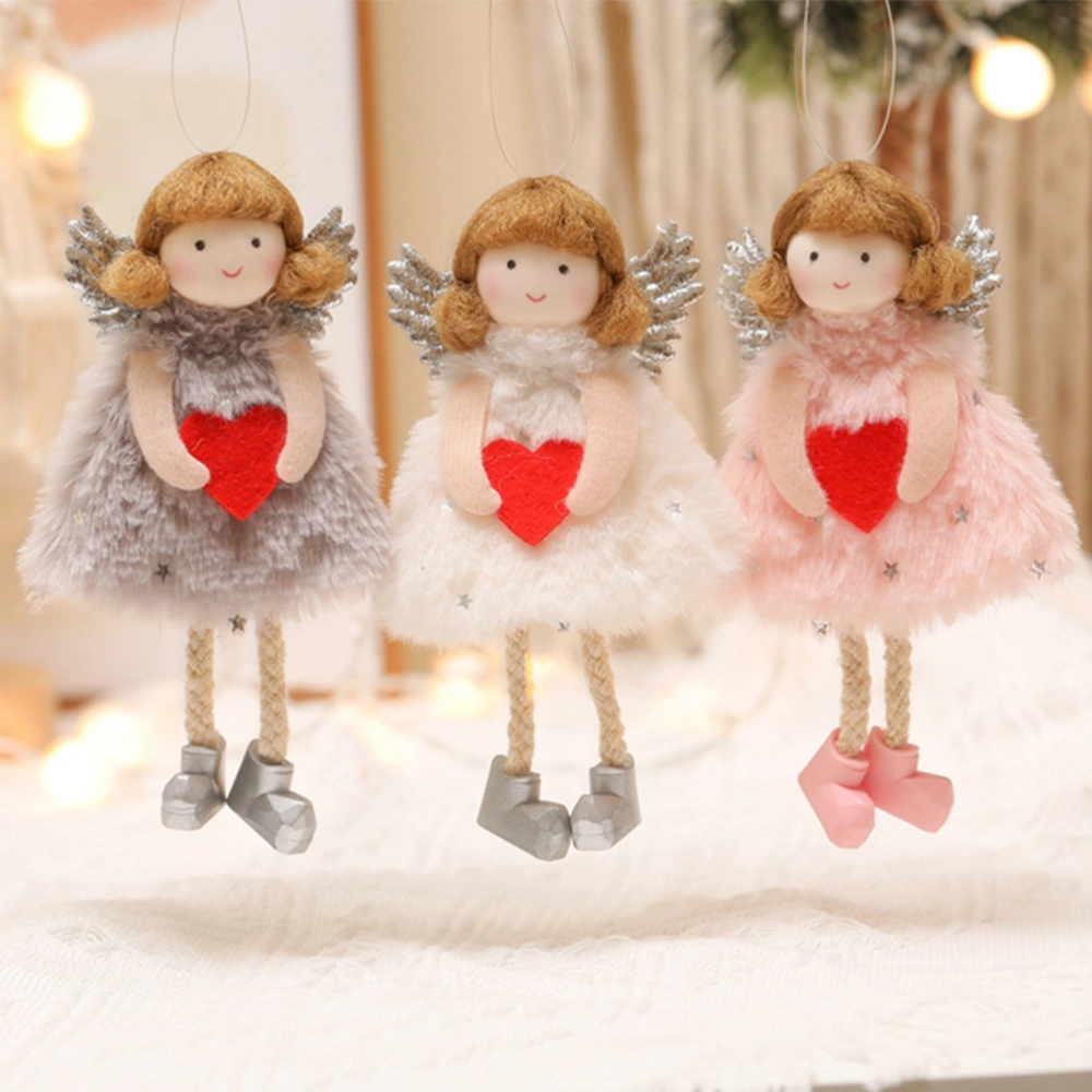 1Pc Creative Plush Heart-shaped Pattern Angel Doll Pendant Hanging Decor